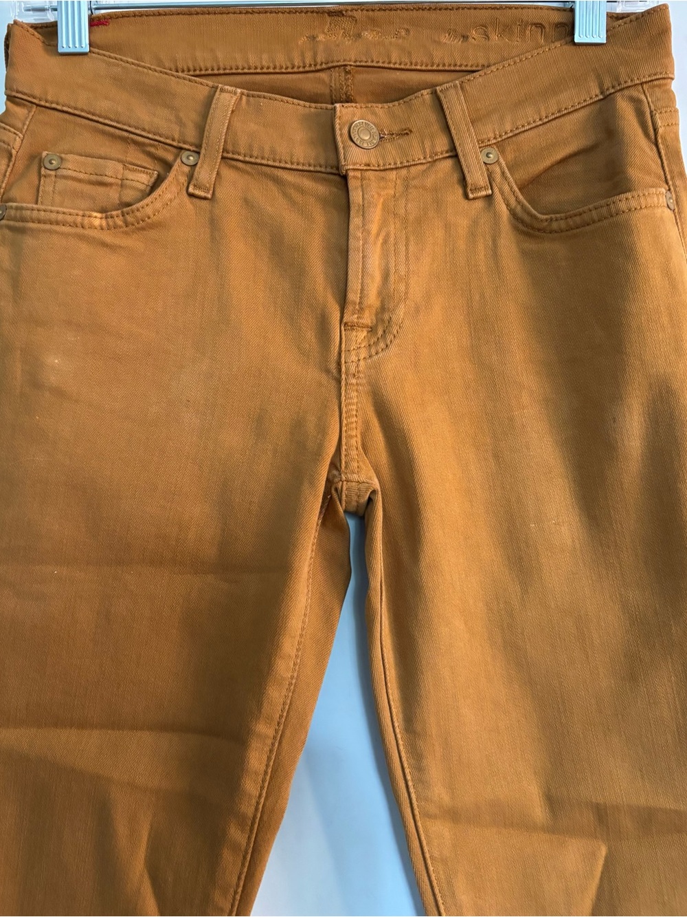 7 For All Mankind Mustard Skinny Jeans